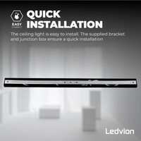 Ledvion LED Ceiling Spotlight With 4 Lights - GU10 - Dimmable - Adjustable - Black - Rectangular