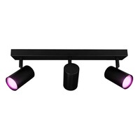 Ledvion Smart LED Ceiling Spotlight With 3 Lights - 4.9W - RGB+CCT - Dimmable - Adjustable - Black - Rectangular