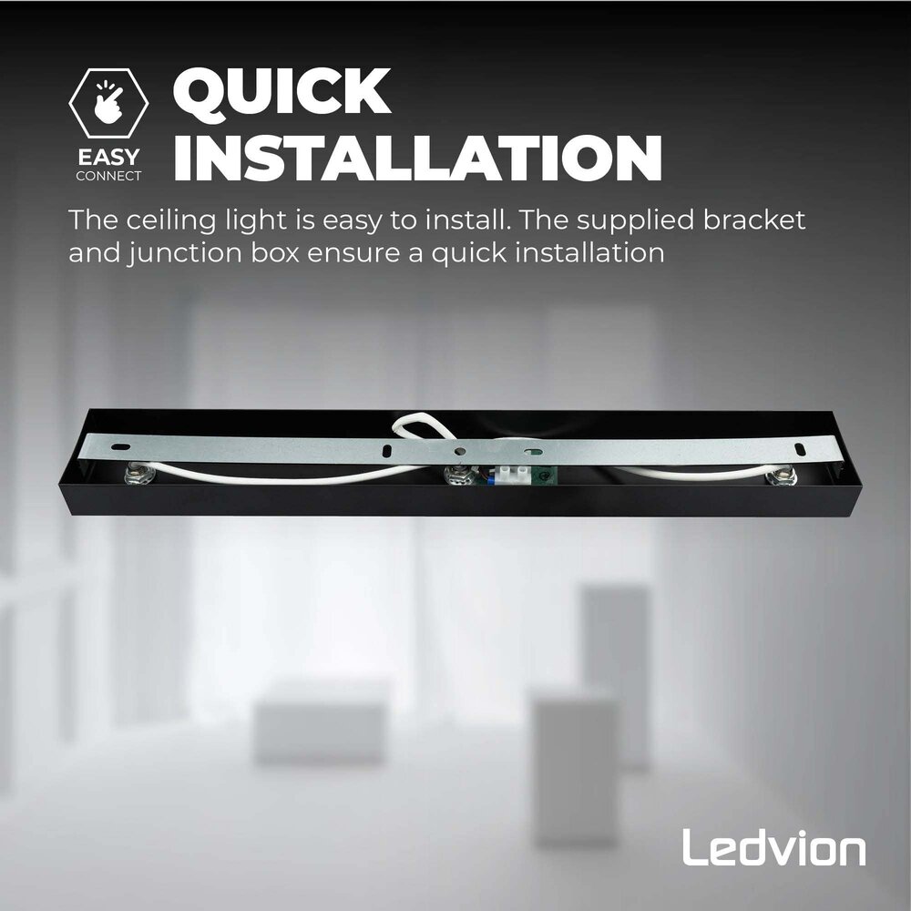 Ledvion Smart LED Ceiling Spotlight With 3 Lights - 4.9W - RGB+CCT - Dimmable - Adjustable - Black - Rectangular