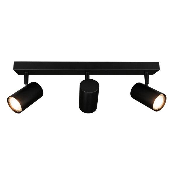 Ledvion LED Ceiling Spotlight With 3 Lights - GU10 - Dimmable - Adjustable - Black - Rectangular