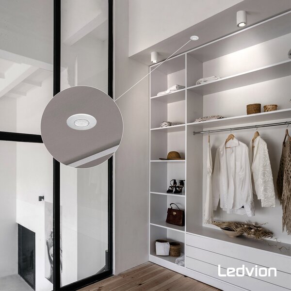 Ledvion White Built-in Motion Sensor 360° With Dusk to dawn Switch 8M Range Max. 600W IP65