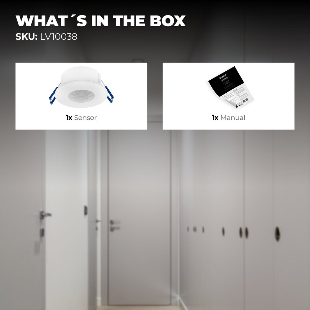 Ledvion White Built-in Motion Sensor 360° With Dusk to dawn Switch 8M Range Max. 600W IP65