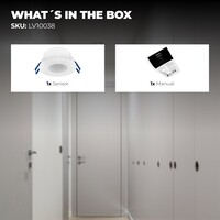 Ledvion White Built-in Motion Sensor 360° With Dusk to dawn Switch 8M Range Max. 600W IP65