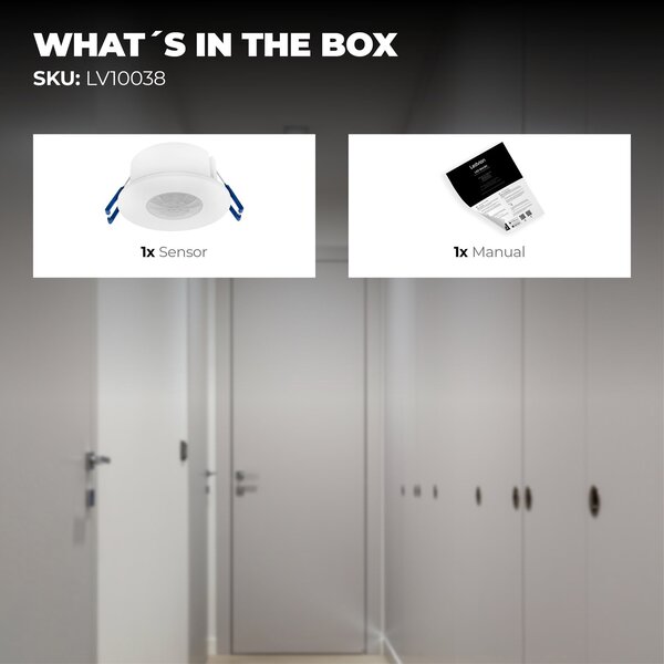 Ledvion White Built-in Motion Sensor 360° With Dusk to dawn Switch 8M Range Max. 600W IP65