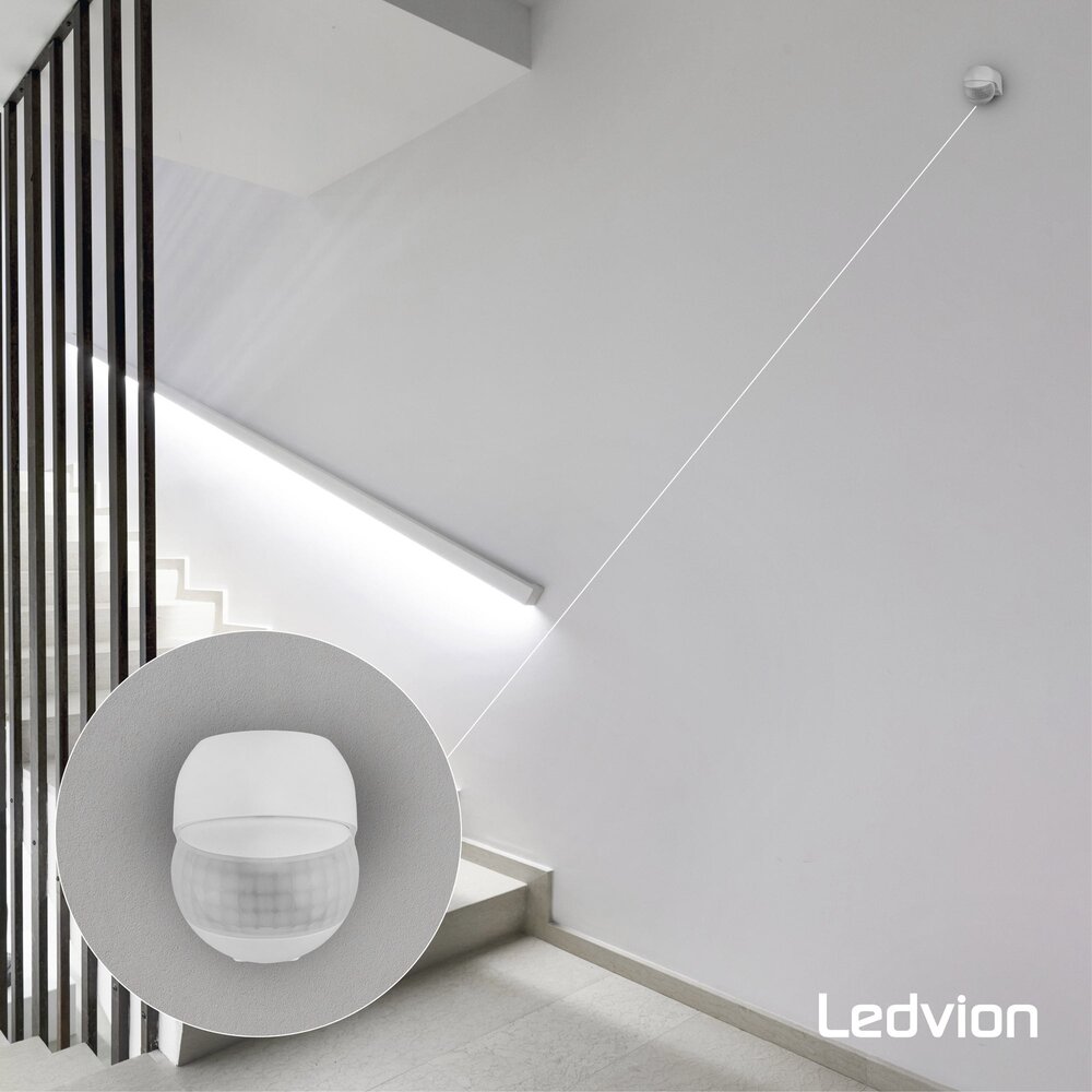 Ledvion White Surface Mounted Motion Sensor 180° With Dusk to dawn Switch 12m range