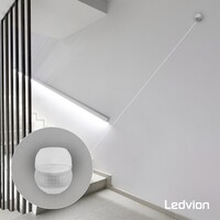 Ledvion White Surface Mounted Motion Sensor 180° With Dusk to dawn Switch 12m range