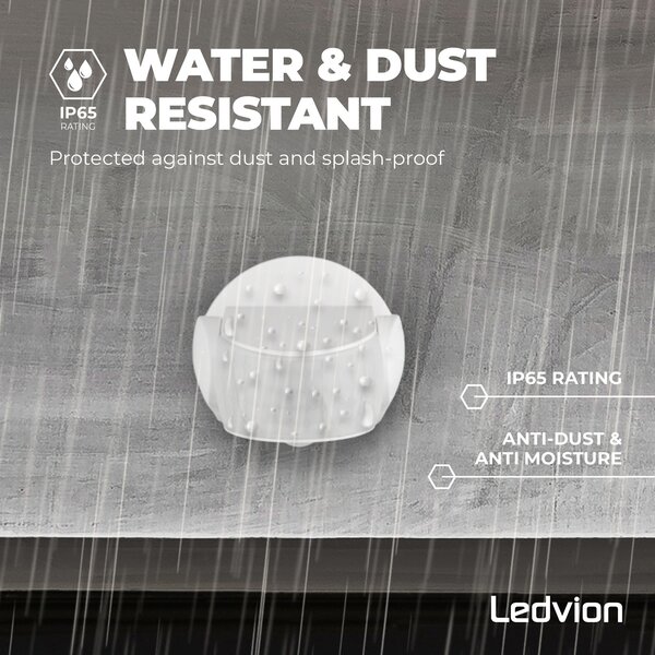Ledvion White Surface Mounted Motion Sensor 180° With Dusk to dawn Switch 12M Range Max. 600W IP65