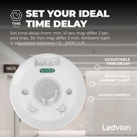 Ledvion White Surface Mounted Motion Sensor 360° With Dusk to dawn Switch 8m range