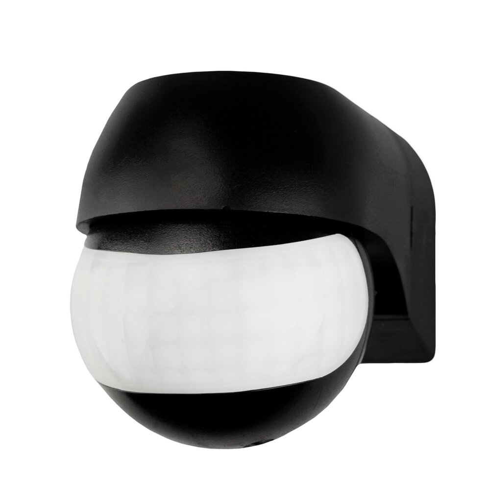 Ledvion Black Surface-mounted Motion Sensor 180° With Dusk to dawn Switch 12M Range Max. 400W