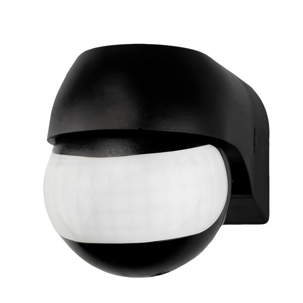 Ledvion Black Surface-mounted Motion Sensor 180° With Dusk to dawn Switch 12M Range Max. 400W