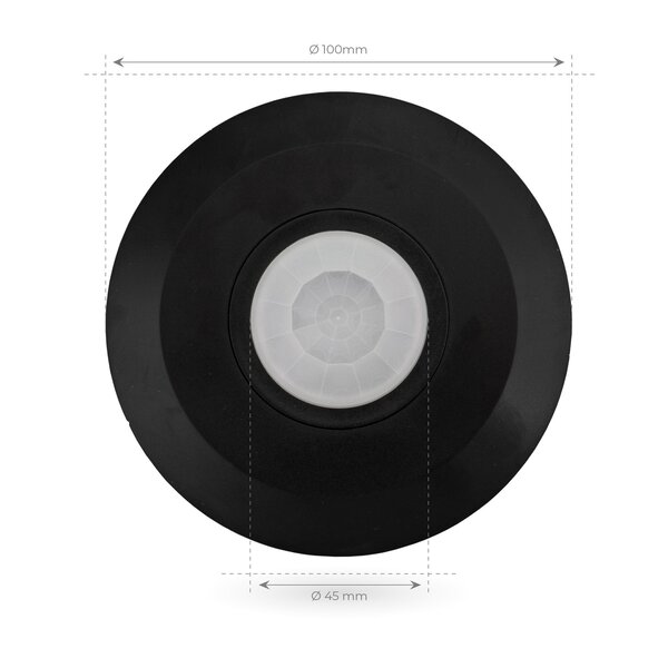 Ledvion Black Surface-mounted Motion Sensor 360° With Dusk to dawn Switch 8m range