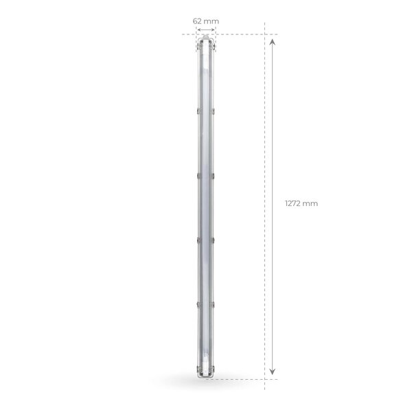 Ledvion 4ft LED Batten - 12W - 6500K - Daylight - T8 Fixture - IP65 - Linkable - Single - Non Corrosive