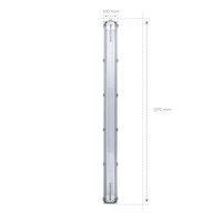 Ledvion 4ft LED Batten - 2x 18W - 4000K - Cool White - T8 Fixture - IP65 - Linkable - Twin - Non Corrosive