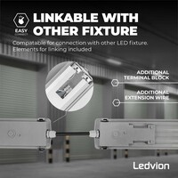 Ledvion 2ft LED Batten - 2x 7W - 6500K - Daylight - T8 Fixture - IP65 - Linkable - Twin - Non Corrosive