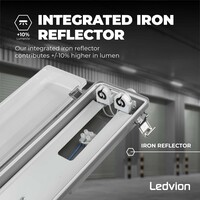 Ledvion 2ft LED Batten - T8 Fixture - IP65 - Linkable - Twin - Non Corrosive - Suitable for 2x LED Tube