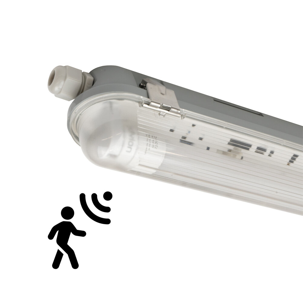 Ledvion 4ft LED Batten with PIR Sensor - 12W - 4000K - Cool White - T8 Fixture - IP65 - Single - Non Corrosive
