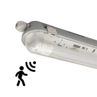 Ledvion 4ft LED Batten with PIR Sensor - 12W - 4000K - Cool White - T8 Fixture - IP65 - Single - Non Corrosive