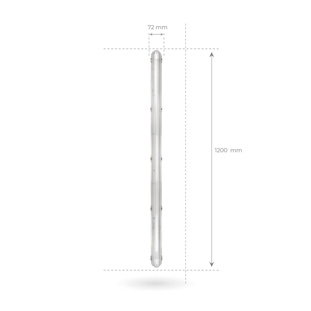 Ledvion 4ft LED Batten with PIR Sensor - 12W - 4000K - Cool White - T8 Fixture - IP65 - Single - Non Corrosive