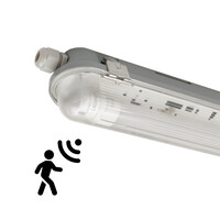 Ledvion 4ft LED Batten with PIR Sensor - 18W - 4000K - Cool White - T8 Fixture - IP65 - Single - Non Corrosive
