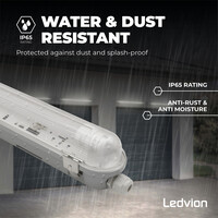 Ledvion 4ft LED Batten with PIR Sensor - 18W - 4000K - Cool White - T8 Fixture - IP65 - Single - Non Corrosive