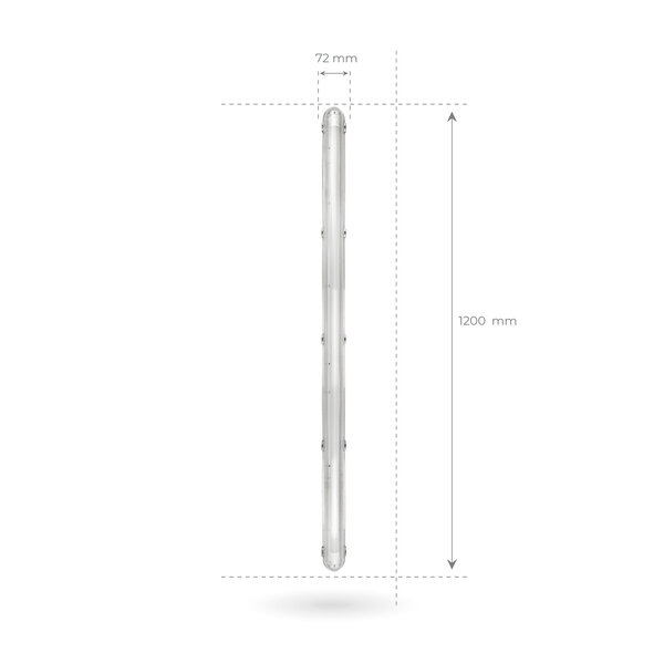 Ledvion 4ft LED Batten with PIR Sensor - 18W - 4000K - Cool White - T8 Fixture - IP65 - Single - Non Corrosive