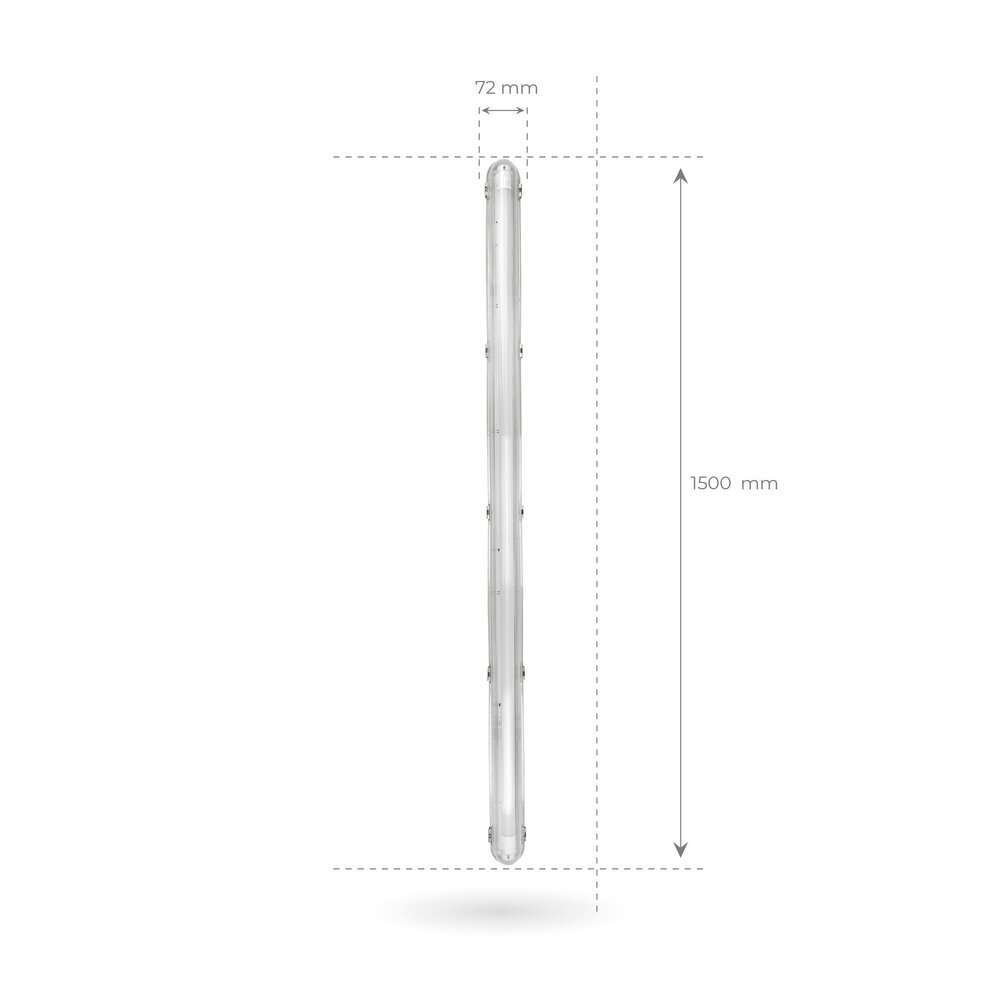 Ledvion 5ft LED Batten with PIR Sensor - 28W - 6500K - Daylight - T8 Fixture - IP65 - Single - Non Corrosive