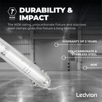 Ledvion 5ft LED Batten with PIR Sensor - T8 Fixture - IP65 - Single - Non Corrosive - Suitable for 1x LED Tube