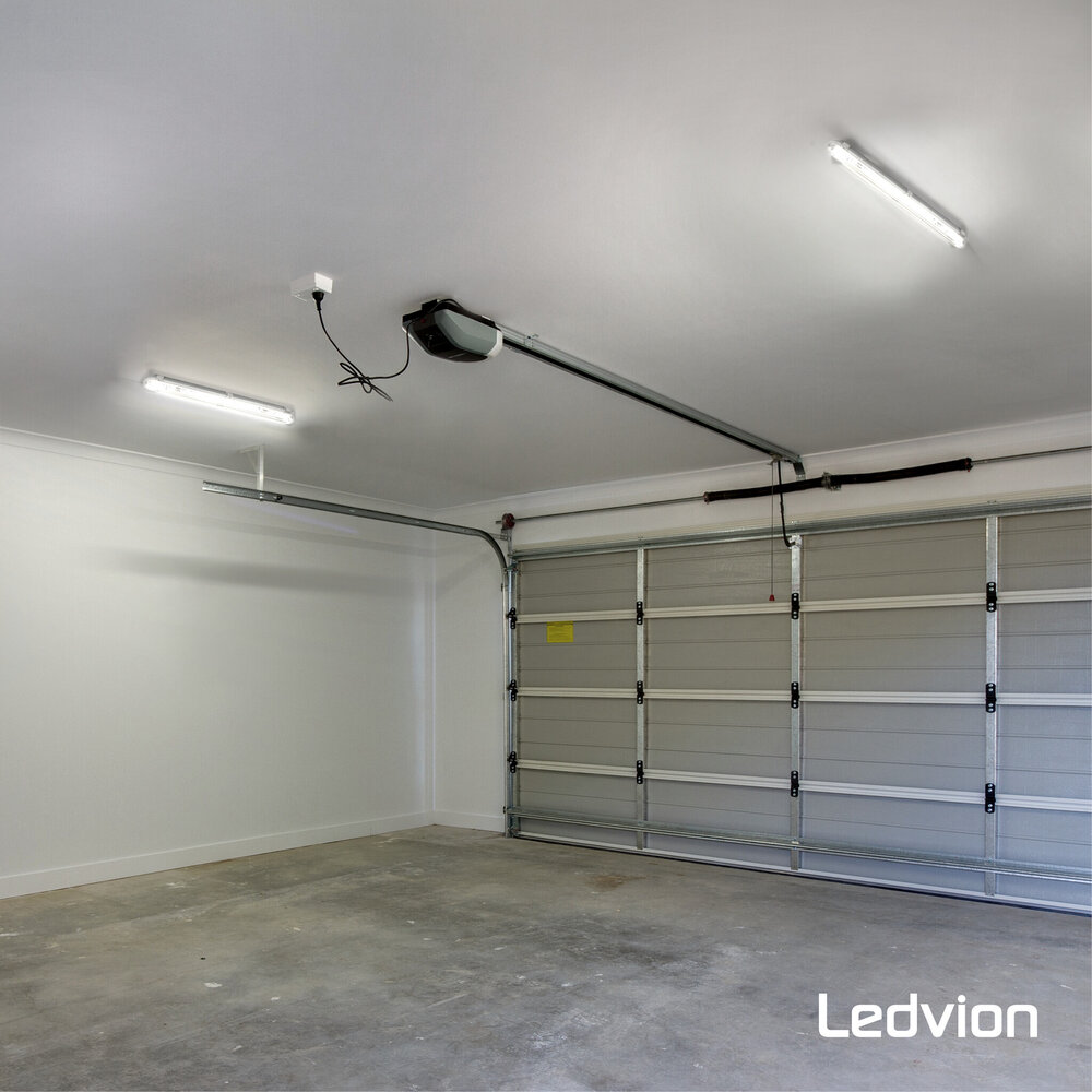 Ledvion 2ft LED Batten with PIR Sensor - 6.3W - 4000K - Cool White - T8 Fixture - IP65 - Single - Non Corrosive