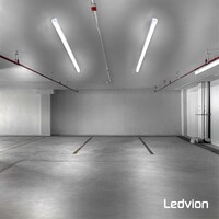 Ledvion 3x 5ft LED Batten - Samsung LED - IP65 - 48W - 6720lm - 6500K - Daylight - Twin - Linkable - 5 Year Warranty