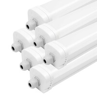 Ledvion 6x 4ft LED Batten - Samsung LED - IP65 - 36W - 5184lm - 6500K - Daylight - Twin - Linkable - 5 Year Warranty