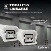 Ledvion 6x 5ft LED Batten - Samsung LED - IP65 - 48W - 6720lm - 4000K - Cool White - Twin - Linkable - 5 Year Warranty