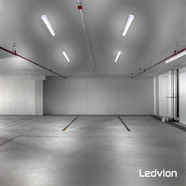 Ledvion 6x 2ft LED Batten - Samsung LED - IP65 - 20W - 2800lm - 6500K - Daylight - Twin - Linkable - 5 Year Warranty