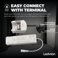 Ledvion 6x LED Panel 120x30 - UGR <19 - 24W - 210 Lm/W - 6500K - 5 Year Warranty - Energy Class A
