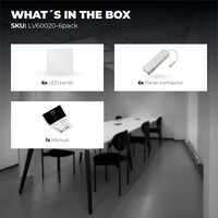 Ledvion 6x LED Panel 60x60 - UGR <19 - 24W - 210 Lm/W - 4000K - 5 Year Warranty - Energy Class A
