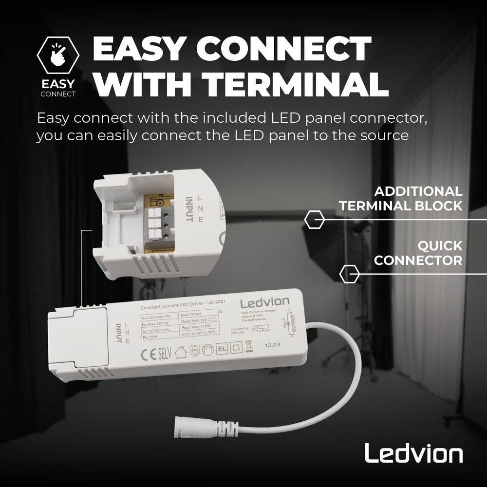 Ledvion 6x Lumileds LED Panel 30x120 - 36W - 6500K - 125 lm/W - UGR <22 - 5 Years Warranty