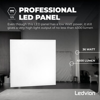 Ledvion 6x Lumileds LED Panel 60x60 - 36W - 3000K - 117Lm/W - UGR <22 - 5 Years Warranty