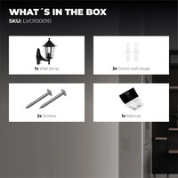 Ledvion LED Outdoor Wall Light with PIR Sensor - E27 - Waterproof - Black - Lantern - Vintage - Dimmable