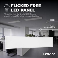Ledvion Lumileds LED Panel 30x120 - 36W - 3000K - 117 lm/W - UGR <22 - 5 Year Warranty