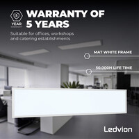 Ledvion Lumileds LED Panel 30x120 - 36W - 6500K - 125 lm/W - UGR <22 - 5 Year Warranty
