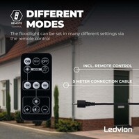 Ledvion LED Solar Floodlight with Sensor - IP65 - Waterproof - 4000K - Cool White - 3600 mAh - Security Lights - Solar Powered
