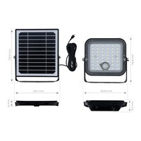 Ledvion LED Solar Floodlight with Sensor - IP65 - Waterproof - 4000K - Cool White - 3600 mAh - Security Lights - Solar Powered