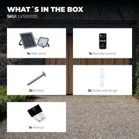 Ledvion LED Solar Floodlight with Sensor - IP65 - Waterproof - 4000K - Cool White - 3600 mAh - Security Lights - Solar Powered