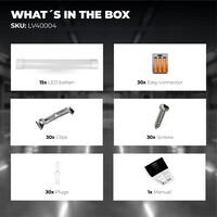 Ledvion 15x 2ft LED Batten - Samsung LED - 15W - 2100lm - 6500K - Daylight - Twin - Slimline - 5 Year Warranty