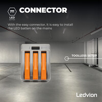 Ledvion 2x 2ft LED Batten - Samsung LED - 15W - 2100lm - 4000K - Cool White - Twin - Slimline - 5 Year Warranty