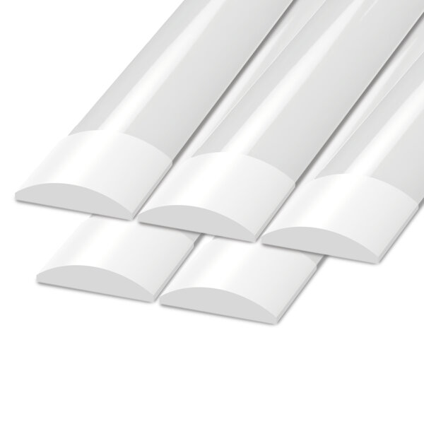 Ledvion 5x 2ft LED Batten - Samsung LED - 15W - 2100lm - 4000K - Cool White - Twin - Slimline - 5 Year Warranty