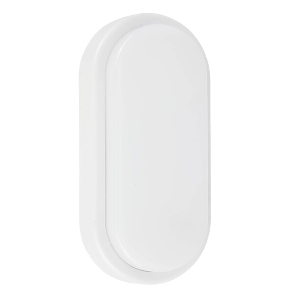 Ledvion LED Bulkhead Light - 6.5W - IP54 Rated for Outdoor/Exterior Use - 4000K - Cool White - Oval - Black - Ceiling - 5 Year Warranty