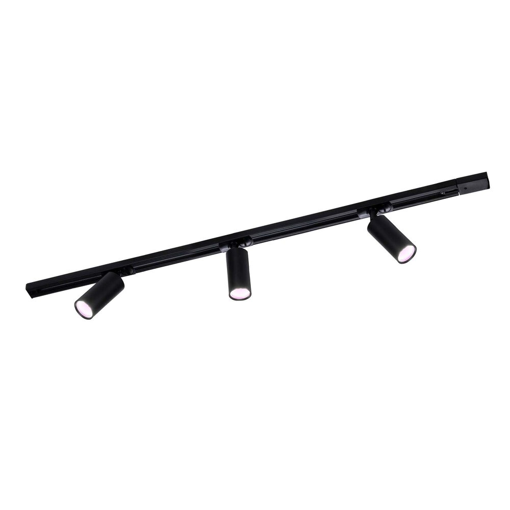 Ledvion 1m Smart LED Track Lighting - 3 Track Spotlights - 4.9W - RGB+CCT - Dimmable - Black - Single Circuit