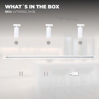 Ledvion 1m LED Track Lighting - 3 Track Spotlights - GU10 - Dimmable - White - Single Circuit