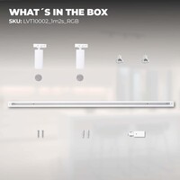 Ledvion 1m Smart LED Track Lighting - 2 Track Spotlights - 4.9W - RGB+CCT - Dimmable - White - Single Circuit