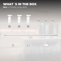 Ledvion 1m Smart LED Track Lighting - 3 Track Spotlights - 4.9W - RGB+CCT - Dimmable - White - Single Circuit